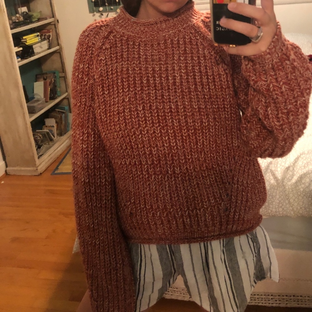 Orange high neck sweater